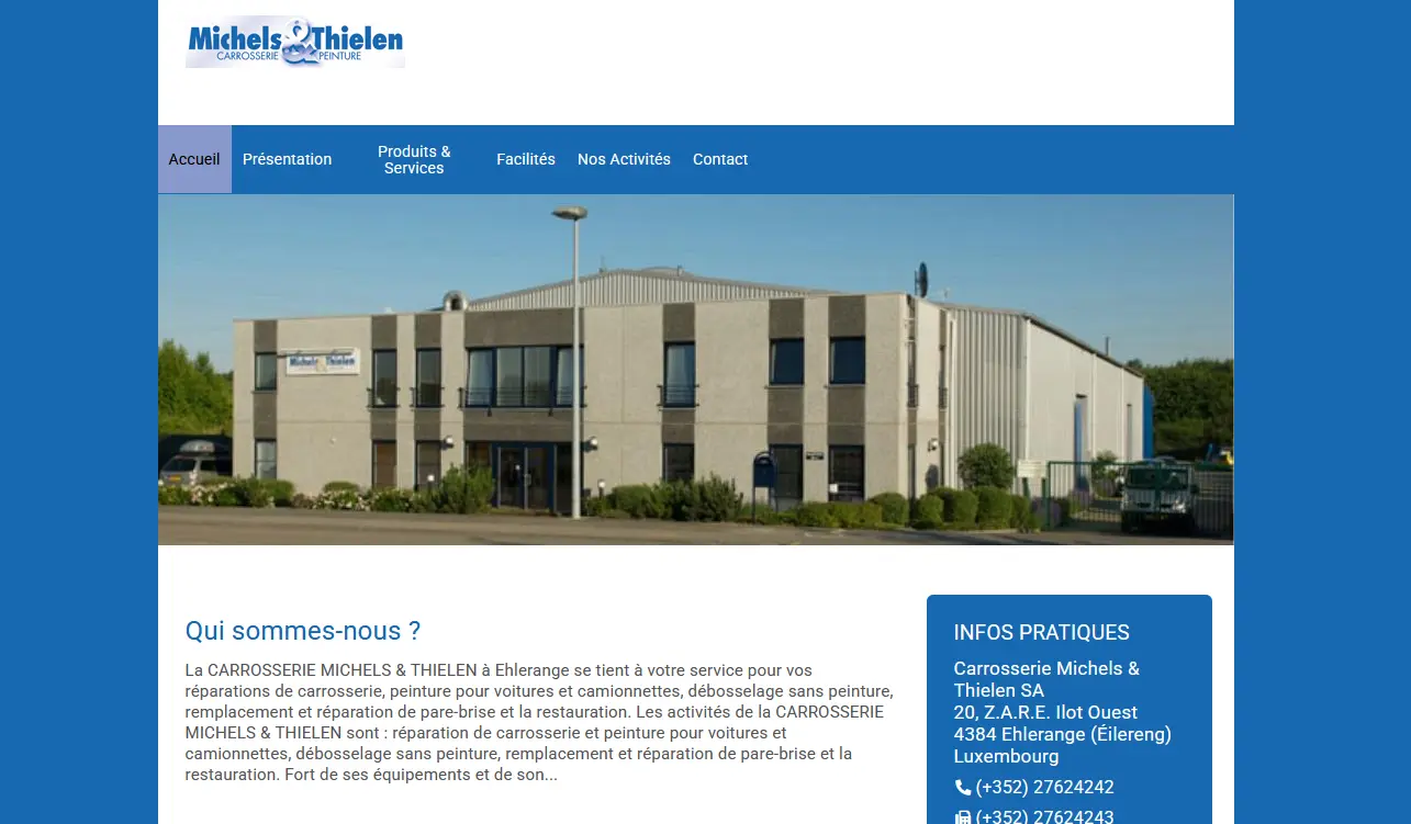 Example of an old website before transformation